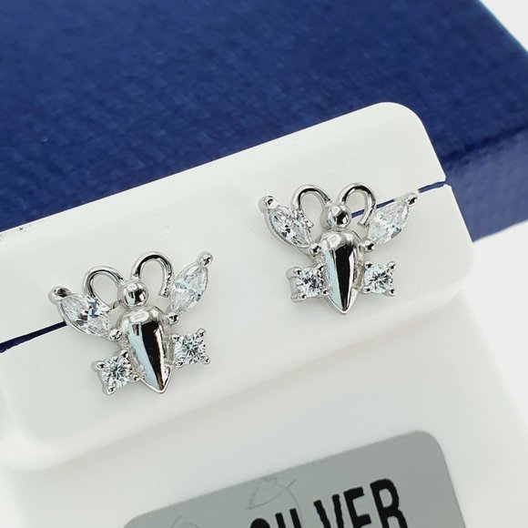 925 Sterling Silver CZ Stud Earrings for Women/Girl, US925P1226 - Picture 7 of 10